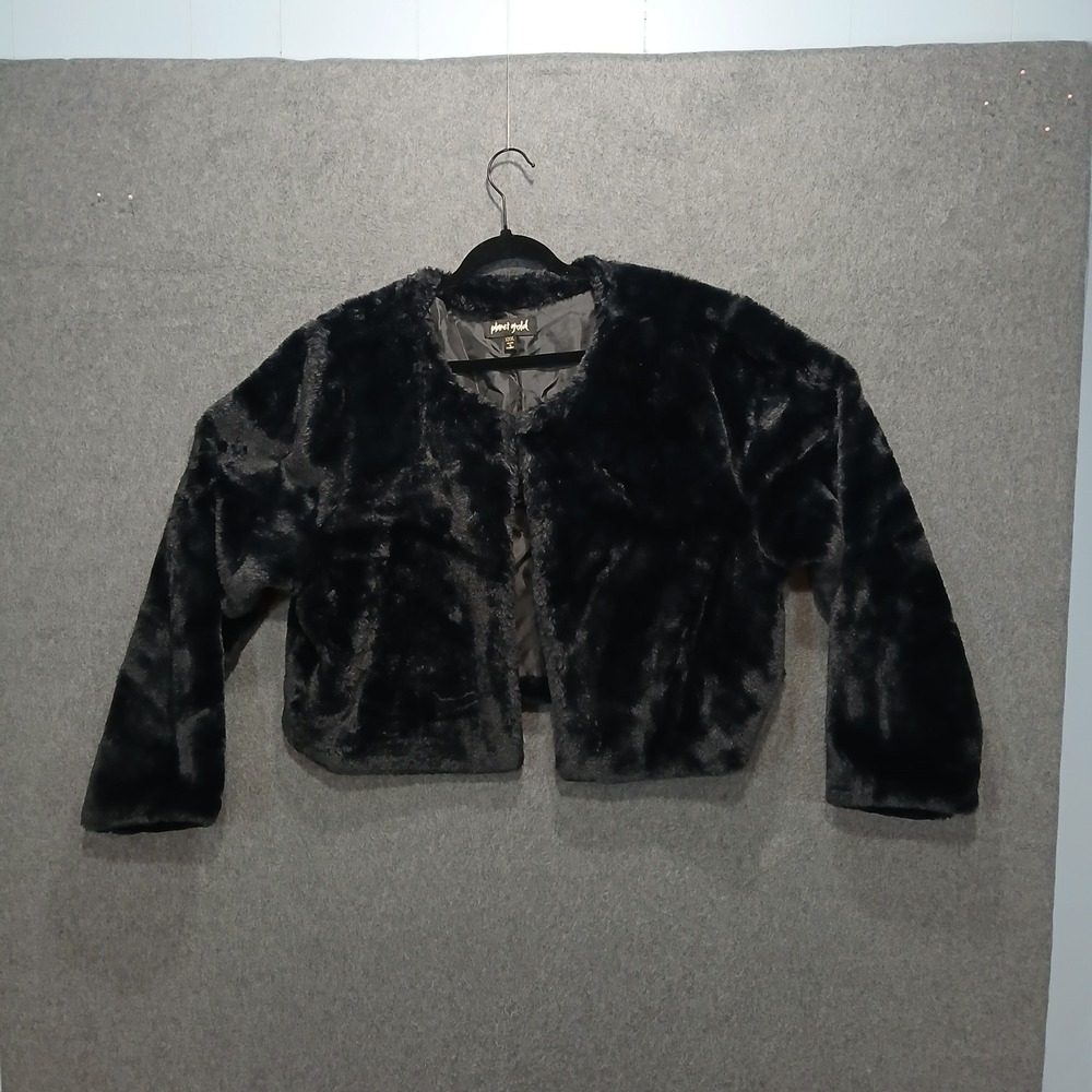 Planet Gold 3XL Faux Fur Crop Jacket SOFT Y2K Urban Chic Goth Rave Fran Drescher